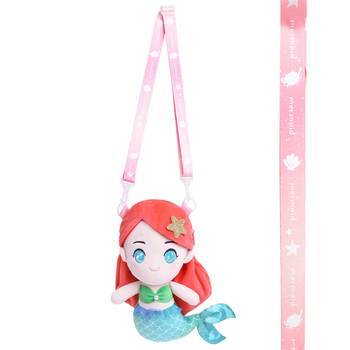 Capelon γοργόνα πριγκίπισσα τσαντάκι ώμου από plush για κορίτσια — υλικό: plush, γέμισμα: PP βαμβάκι, τύπος plush: υπερ-μαλακός κοντό plush, ηλικία: 7–14 ετών