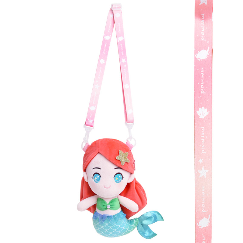 Capelon γοργόνα πριγκίπισσα τσαντάκι ώμου από plush για κορίτσια — υλικό: plush, γέμισμα: PP βαμβάκι, τύπος plush: υπερ-μαλακός κοντό plush, ηλικία: 7–14 ετών