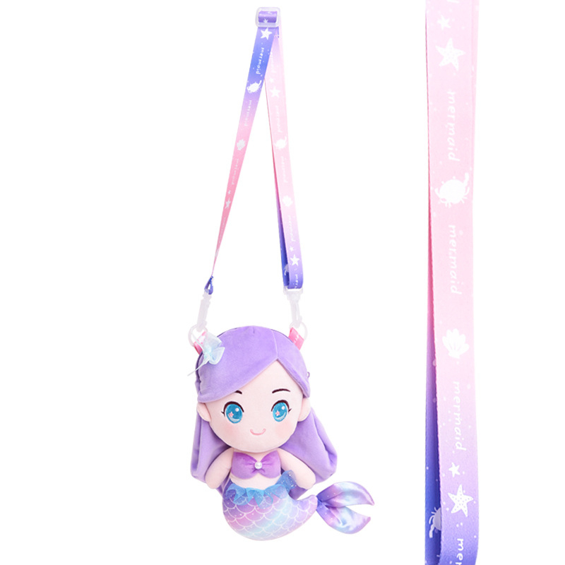 Capelon γοργόνα πριγκίπισσα τσαντάκι ώμου από plush για κορίτσια — υλικό: plush, γέμισμα: PP βαμβάκι, τύπος plush: υπερ-μαλακός κοντό plush, ηλικία: 7–14 ετών