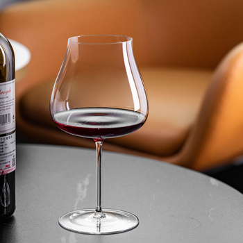 Kristalna čaša za vino, ultratanka, s visokim stalkom, stil laganog luksuza retro, kapacitet 401–500 ml