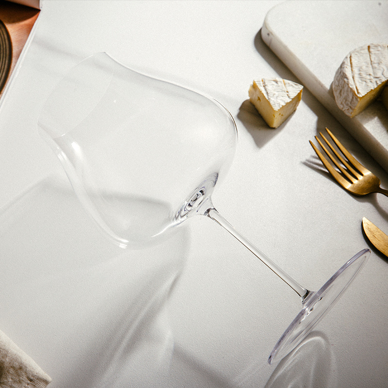Kristalna čaša za vino, ultratanka, s visokim stalkom, stil laganog luksuza retro, kapacitet 401–500 ml