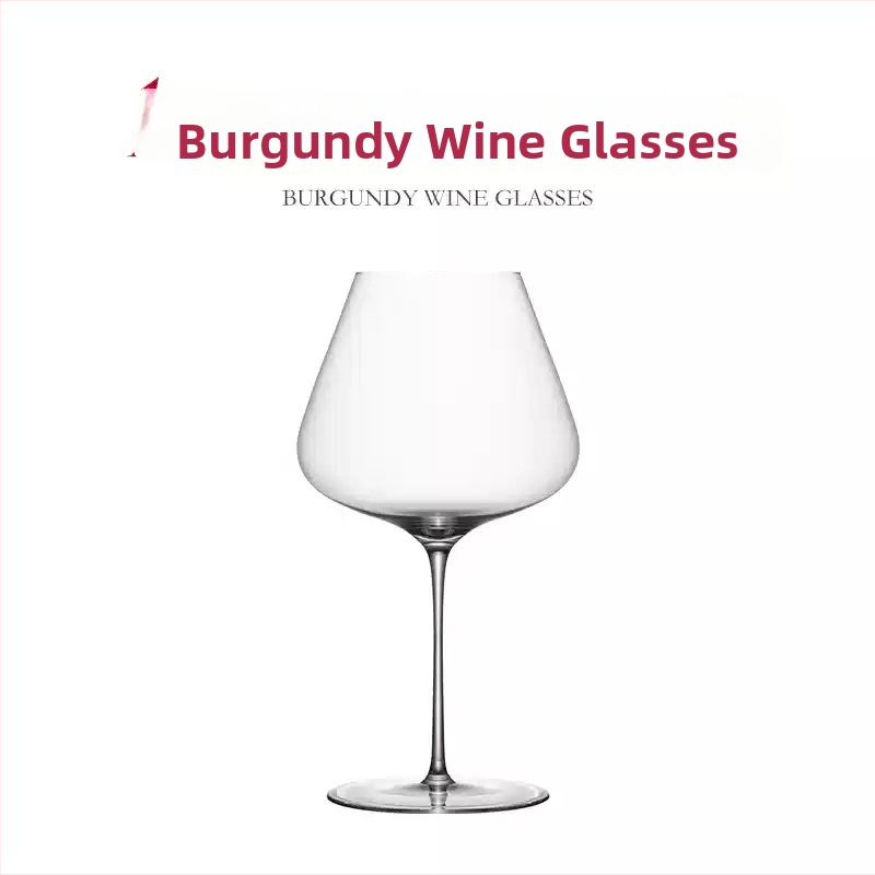 Kristalna čaša za vino, ultratanka, s visokim stalkom, stil laganog luksuza retro, kapacitet 401–500 ml