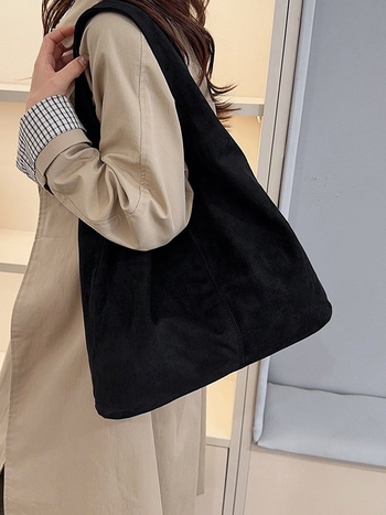 Női tote táska, városi egyszerű stílus, plüss anyag, mágneszár, belső zseb a telefonhoz