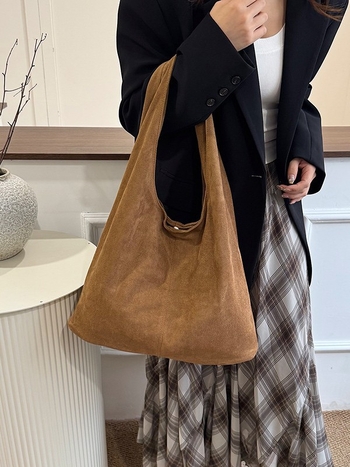 Női tote táska, városi egyszerű stílus, plüss anyag, mágneszár, belső zseb a telefonhoz