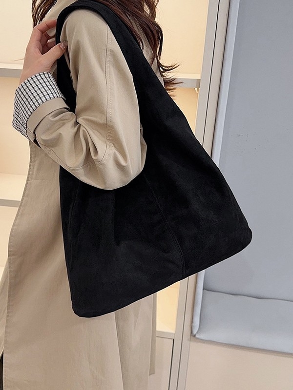 Női tote táska, városi egyszerű stílus, plüss anyag, mágneszár, belső zseb a telefonhoz