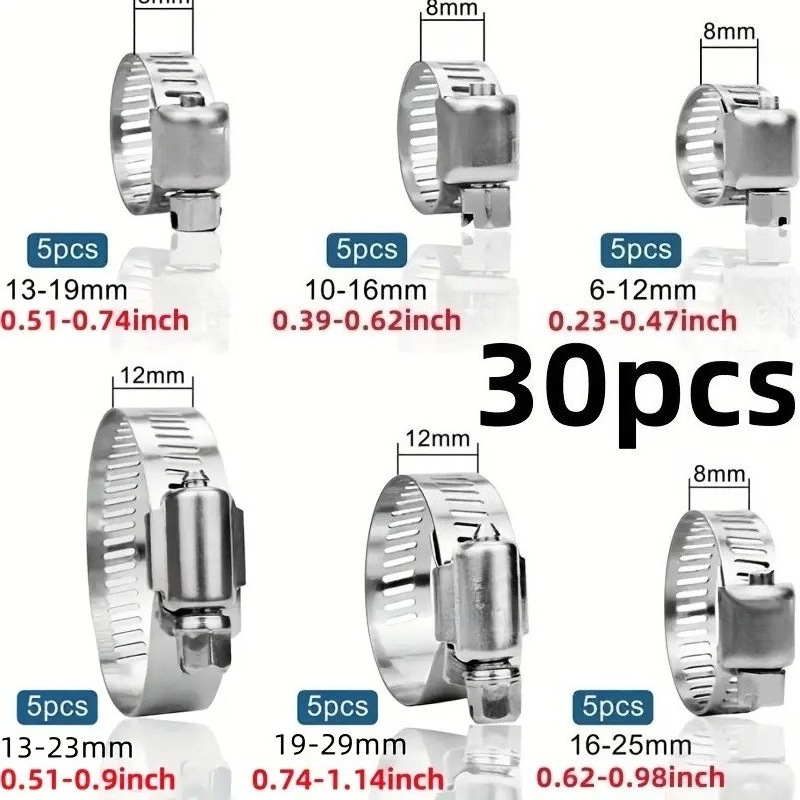 Spona za crijeva u stilu Cross American, set 20–50 komada, nominalni promjer 19 mm, promjer pričvršćivanja 29 mm