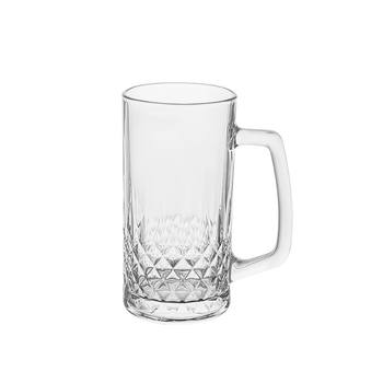 Nordic stílusú üvegpohár sörhöz, fogantyúval, 401-500 ml, nyomtatott logó, testreszabható, prémium