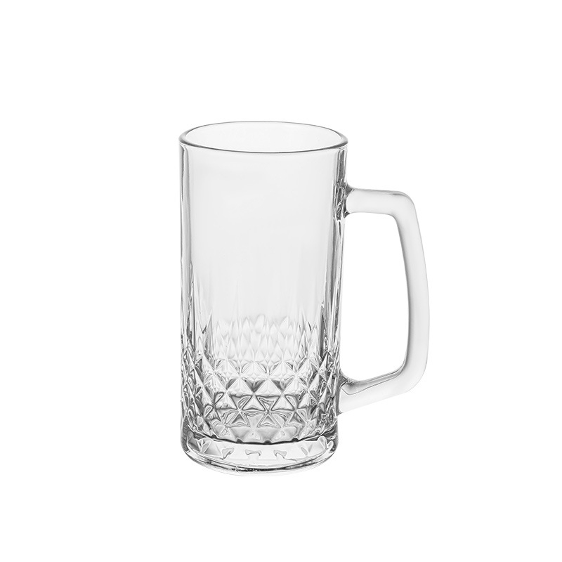 Nordic stílusú üvegpohár sörhöz, fogantyúval, 401-500 ml, nyomtatott logó, testreszabható, prémium