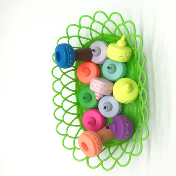 LLWJ Macaron kreatív fluoreszkáló toll gyerekeknek — műanyag burkolat, modell Macaron, csomagolás egy zárt zsebben, logó nyomtatva