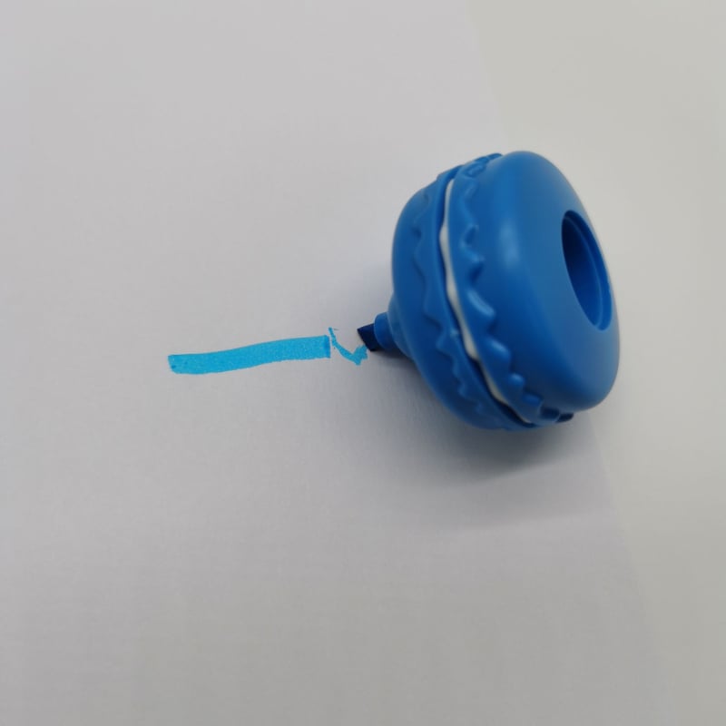 LLWJ Macaron kreatív fluoreszkáló toll gyerekeknek — műanyag burkolat, modell Macaron, csomagolás egy zárt zsebben, logó nyomtatva