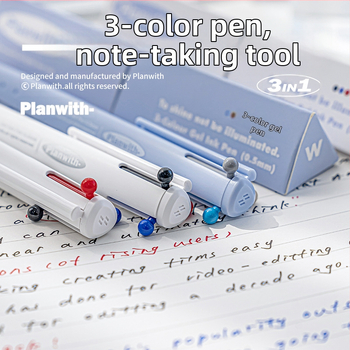 Trojuholníkové gélové pero so tromi farbami – rýchloschnúce atramenty, plastové telo, Yu xian