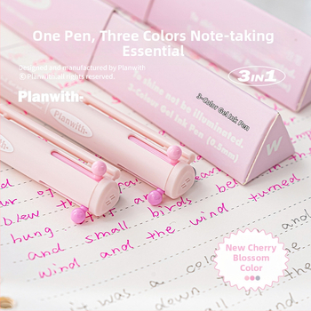 Trojuholníkové gélové pero so tromi farbami – rýchloschnúce atramenty, plastové telo, Yu xian