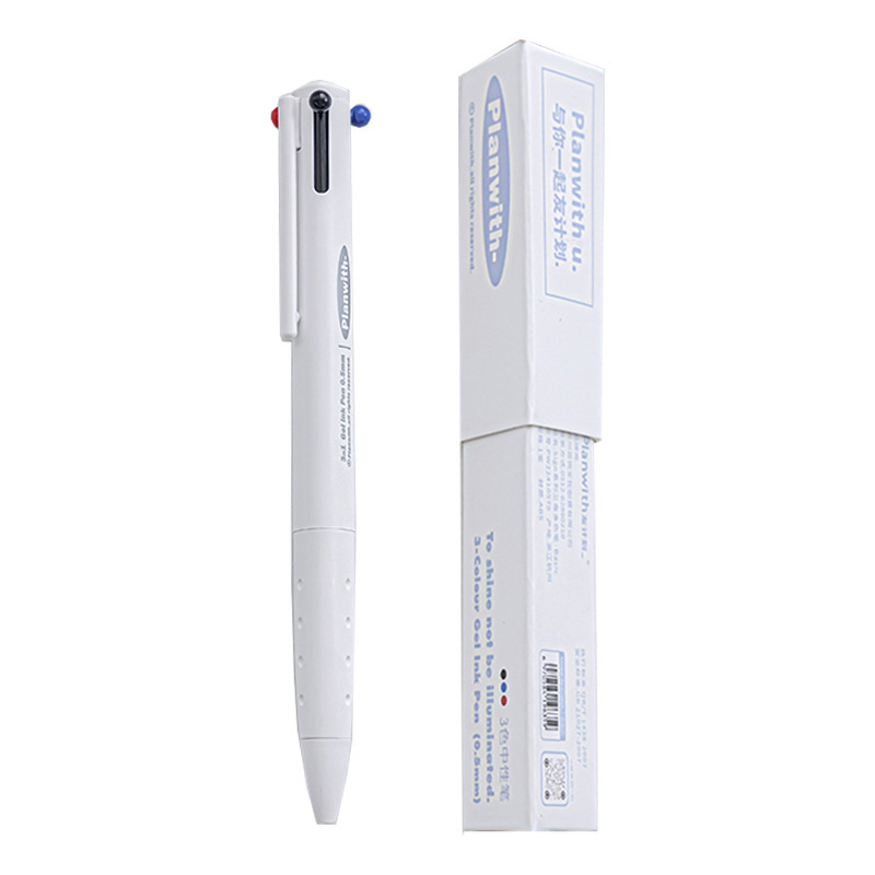 Τριγωνικό στυλό γέλης με τρία χρώματα – γρήγορο στέγνωμα μελάνης, πλαστικό σώμα, Yu xian