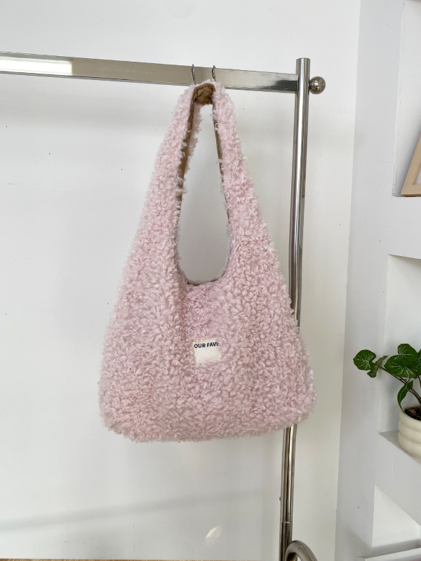 Plüss tote táska városi egyszerű stílusban, horizontális négyzetes forma, mágneses zár