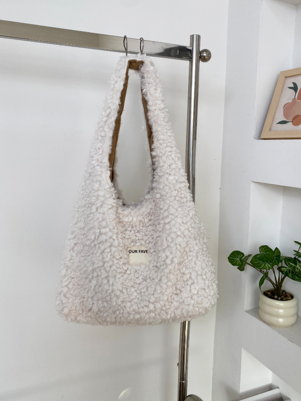 Plüss tote táska városi egyszerű stílusban, horizontális négyzetes forma, mágneses zár