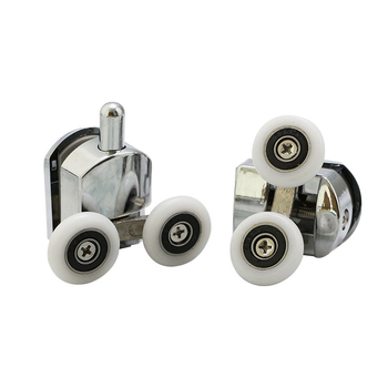 Rulă pentru duș cu finisaj electroplacat, configurație dublă superioară și inferioară, potrivită pentru separatoare din sticlă și uși glisante, Sheng Ling