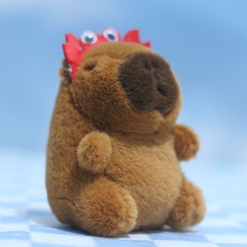 Capybara ντυμένη λούτρινη φιγούρα για μπρελόκ – εξαιρετικά μαλακό κοντό plush, γέμισμα PP βαμβάκι, OEM λογότυπο