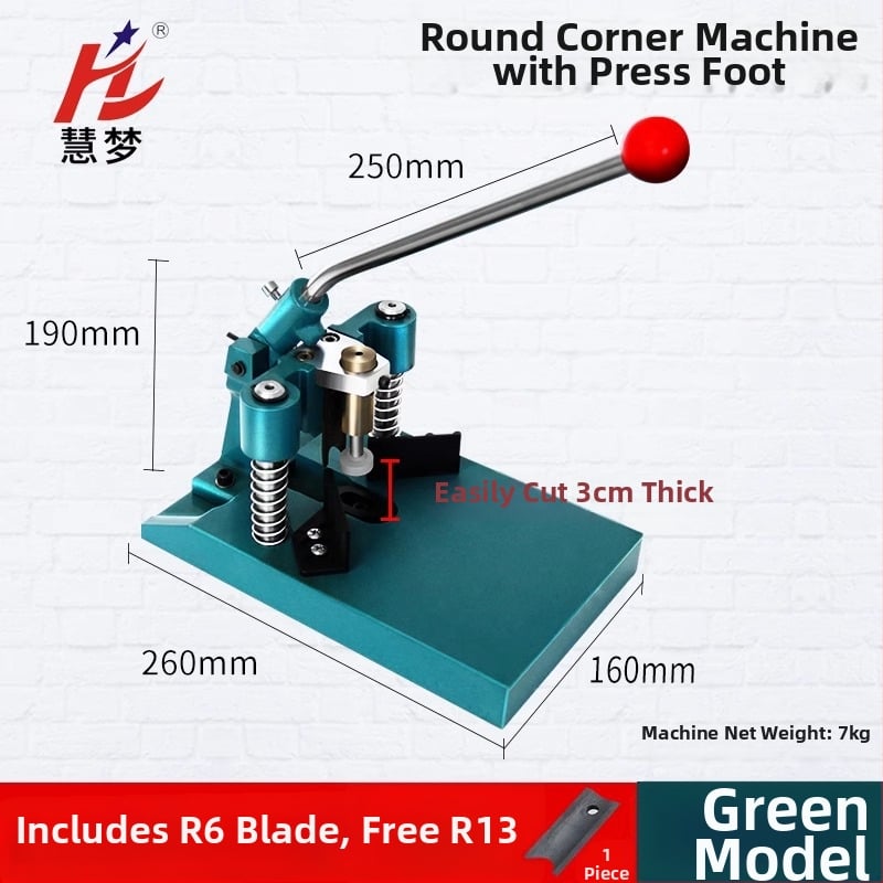 Huimeng Ručni stroj za zaobljenje kutova papira i kartica, metalno kućište, model Manual rounding machine, do R13