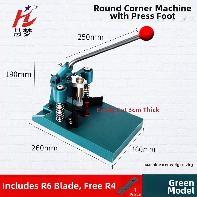 Huimeng Ručni stroj za zaobljenje kutova papira i kartica, metalno kućište, model Manual rounding machine, do R13
