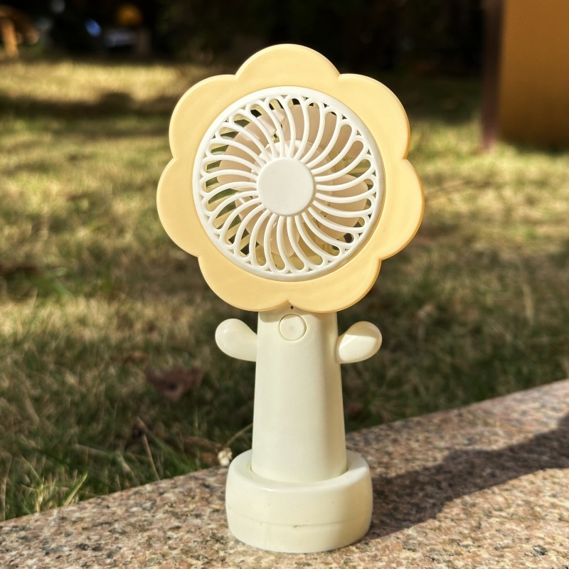 USB napajani stolni ručni mini ventilator, 4 lopatice, 3 brzine, ugrađena baterija 100–300 mAh, tihi rad ispod 36 dB