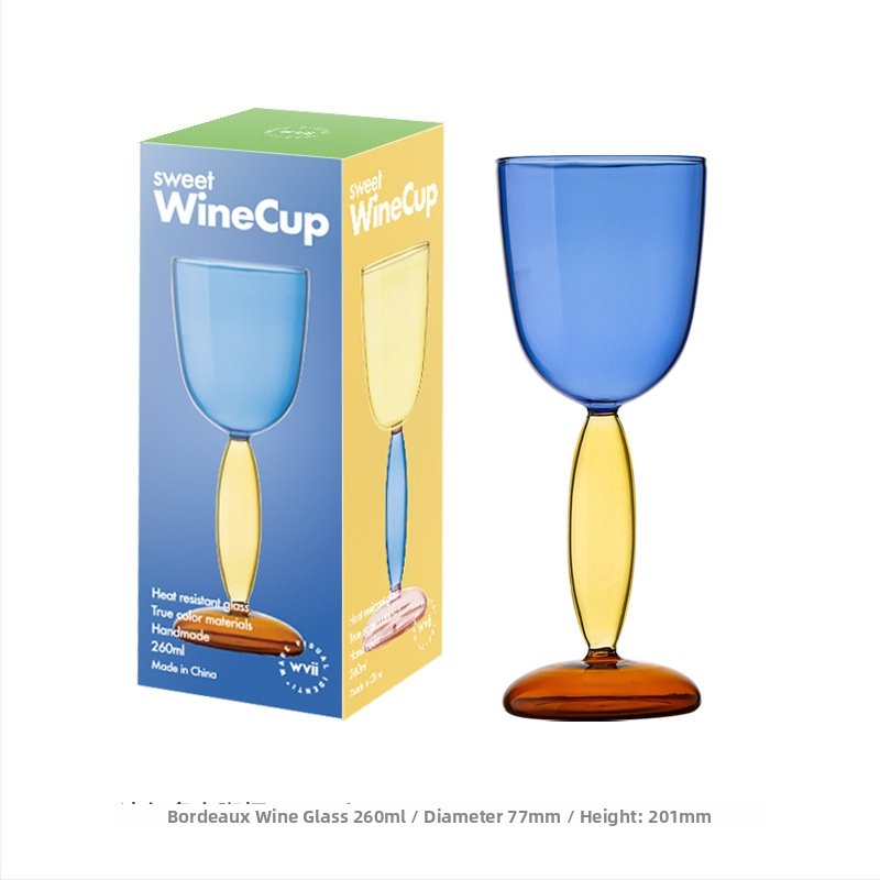wvii čaša za vino od borosilikatnog stakla, skandinavski stil, s tiskanim logom
