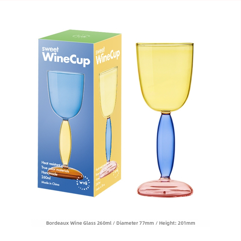 wvii čaša za vino od borosilikatnog stakla, skandinavski stil, s tiskanim logom