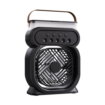 Mini ventilator USB de birou cu pulverizare: 4 palete, alimentare USB, funcție de pulverizare, timer, 3 viteze, ABS carcasă