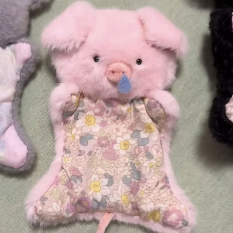 Λούτρινο κουκλάκι με σχέδιο γουρουνάκι και ποντίκι, γεμισμένο με μαλακό ύφασμα, χωρίς προσαρμογές, για ηλικίες 14+