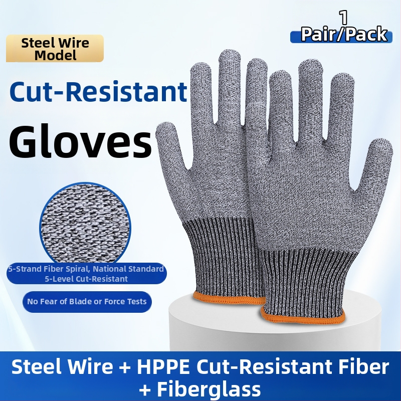 Mănuși de lucru anti-tăiere nivel 5, sârmă de oțel, rezistente la uzură, anti-alunecare