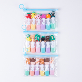 Macaron stil šestodijelni marker s karikaturama voća; prilagodba dostupna; poklon idealan