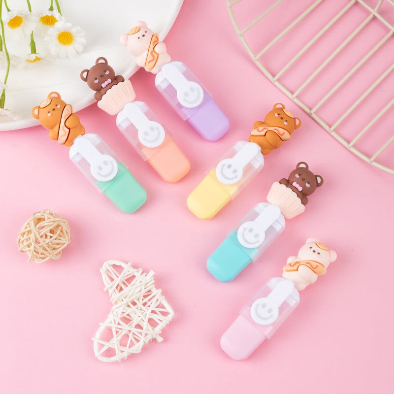 Macaron stil šestodijelni marker s karikaturama voća; prilagodba dostupna; poklon idealan