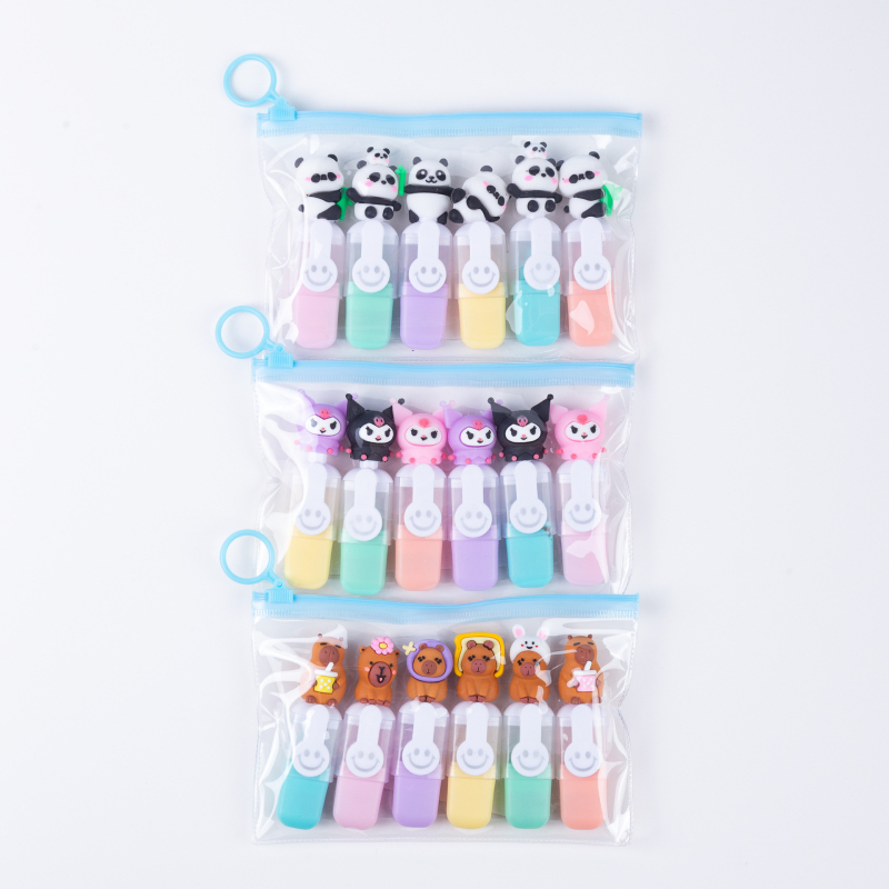 Macaron stil šestodijelni marker s karikaturama voća; prilagodba dostupna; poklon idealan