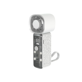 Ručni ventilator s USB punjenjem, motor bez četkica, 6 brzina, ugrađena baterija 2000–4000 mAh, ABS kućište, 140 g