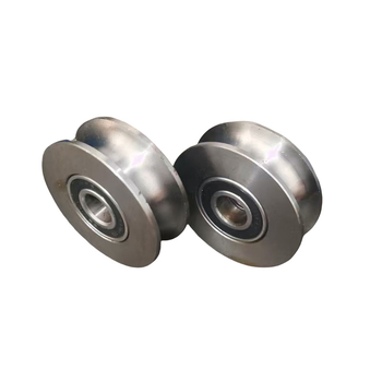 Roată de macara, oțel 45#, canelură în formă U pentru șină, cameră cu rulmenți încorporată, roată pentru cablu de ridicare