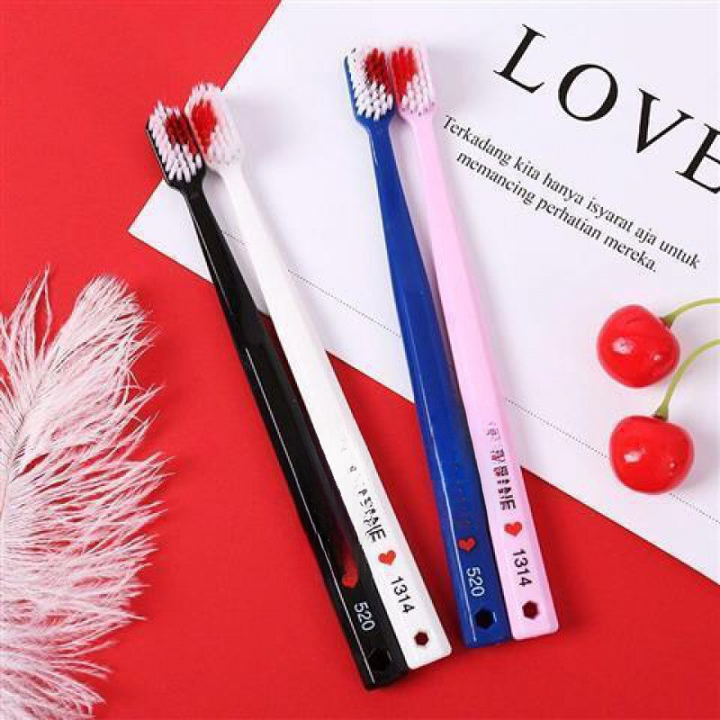 Električna četkica za zube za parove, s mekim vlaknima u obliku srca i malim glavama