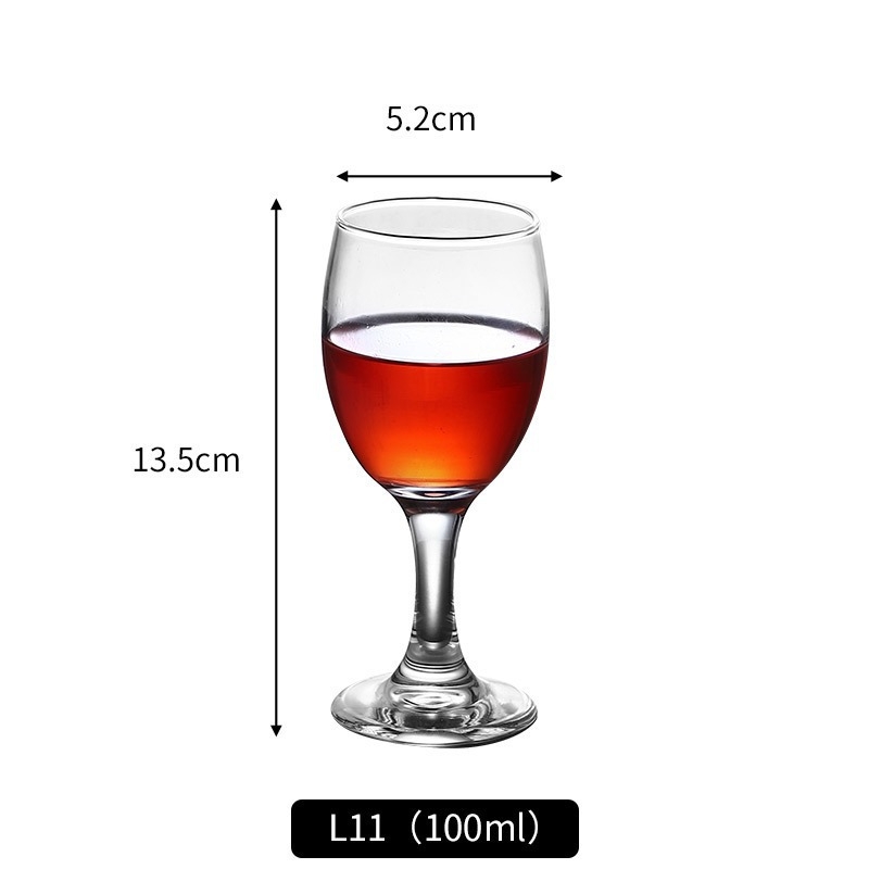 Set čaša za vino, moderan stil visokih postolja, staklo, papirnato pakiranje, moguć ispis logotipa