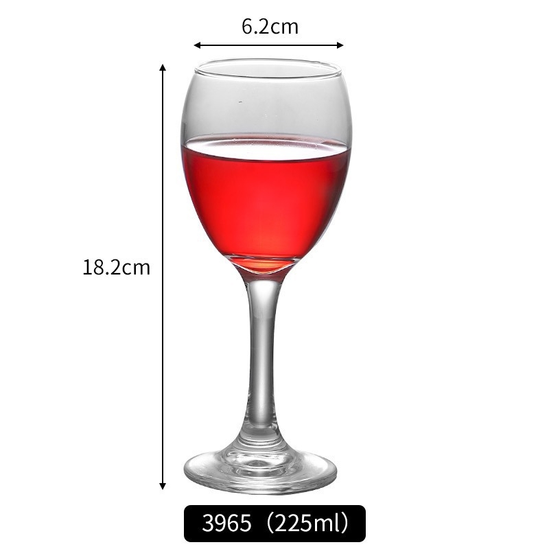Set čaša za vino, moderan stil visokih postolja, staklo, papirnato pakiranje, moguć ispis logotipa