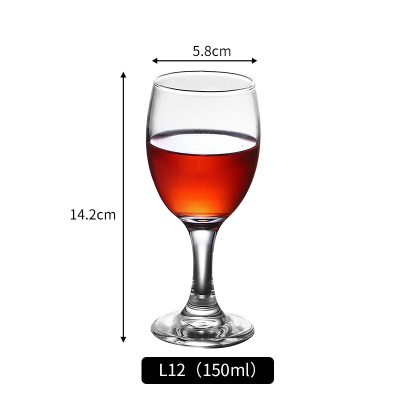 Set čaša za vino, moderan stil visokih postolja, staklo, papirnato pakiranje, moguć ispis logotipa