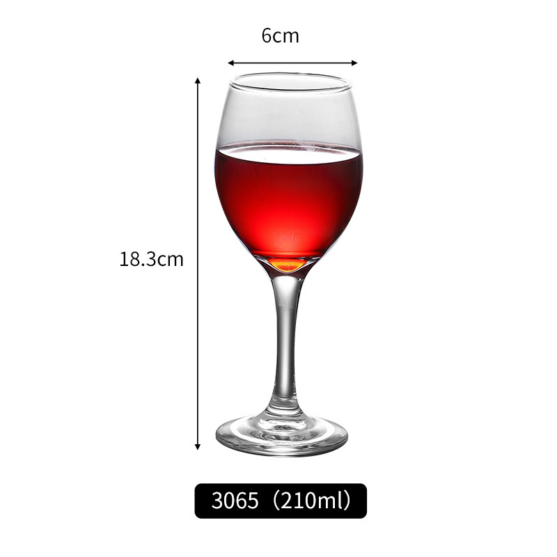 Set čaša za vino, moderan stil visokih postolja, staklo, papirnato pakiranje, moguć ispis logotipa