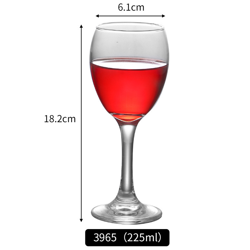 Set čaša za vino, moderan stil visokih postolja, staklo, papirnato pakiranje, moguć ispis logotipa