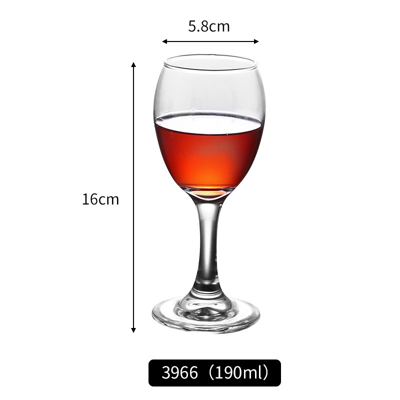 Set čaša za vino, moderan stil visokih postolja, staklo, papirnato pakiranje, moguć ispis logotipa