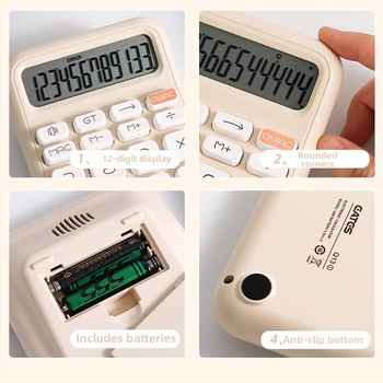 Q14 számológép 12 számjegy kijelzővel, hangfunkcióval, PVC testtel, elemmel működik – diákoknak