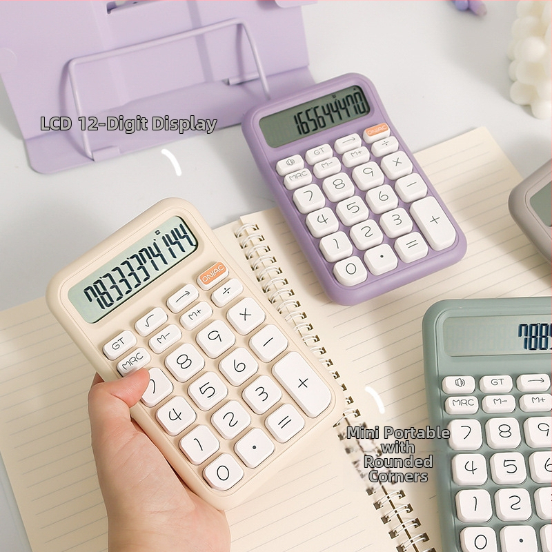 Q14 számológép 12 számjegy kijelzővel, hangfunkcióval, PVC testtel, elemmel működik – diákoknak