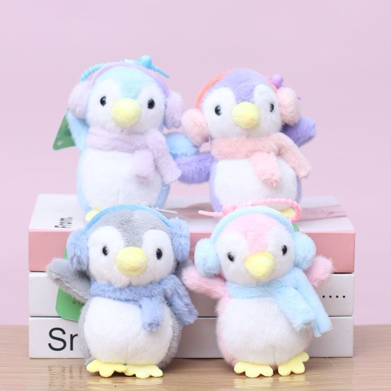 Λούτρινο πιγκουϊνάκι–κούκλα για τσάντες και μπρελόκ — γέμισμα PP βαμβάκι, εξαιρετικά μαλακό κοντό βελούδινο ύφασμα, OEM προσαρμογή λογότυπου