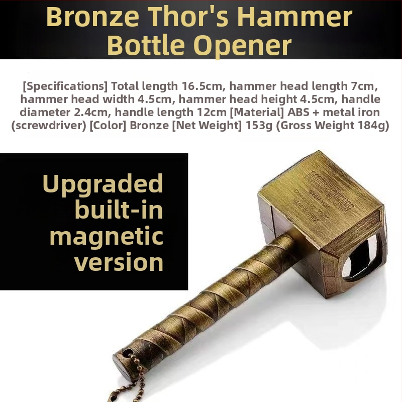 Otvarač za piće u obliku Mjolnir, imitacija sjekire, kreativni otvarač, magnetska ploča za hladnjak; Marka Unique; Materijal Drugi; Stil Drugi