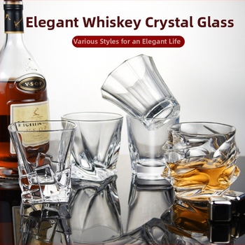Set de pahare de whisky din cristal, design european îngroșat, 201–300 ml, ambalare în set, imprimare logo disponibil