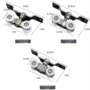 Rulment pentru ușă glisantă interioară din oțel inoxidabil, cu 4 role pentru șină
