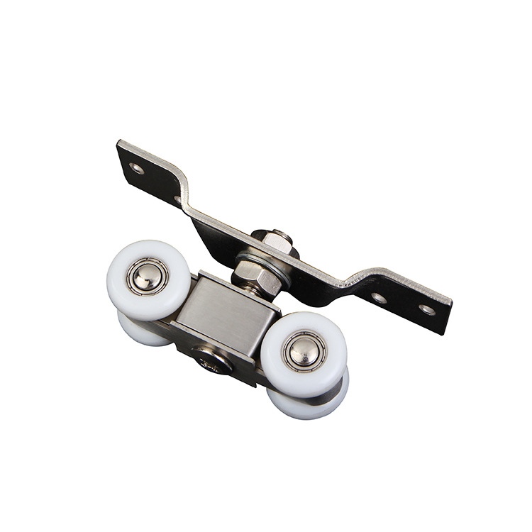 Rulment pentru ușă glisantă interioară din oțel inoxidabil, cu 4 role pentru șină