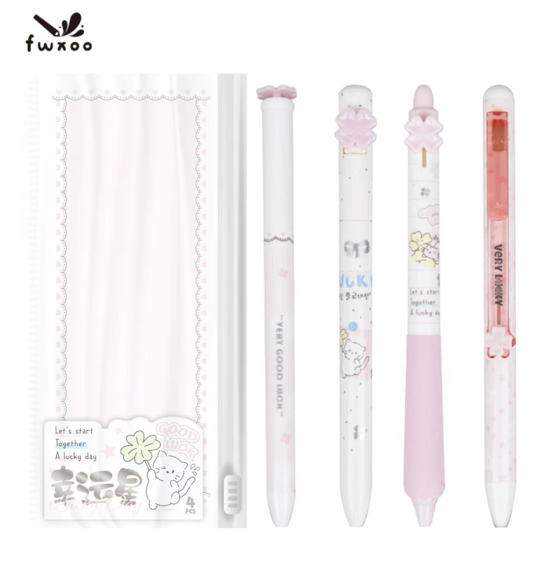 Semleges toll – Cuki Négylevelű Sorozat, PLA biológiailag lebomló burkolat, golyóstípusú hegye, műanyag tollhegy, kattintásos zárás, íráshoz és aláíráshoz