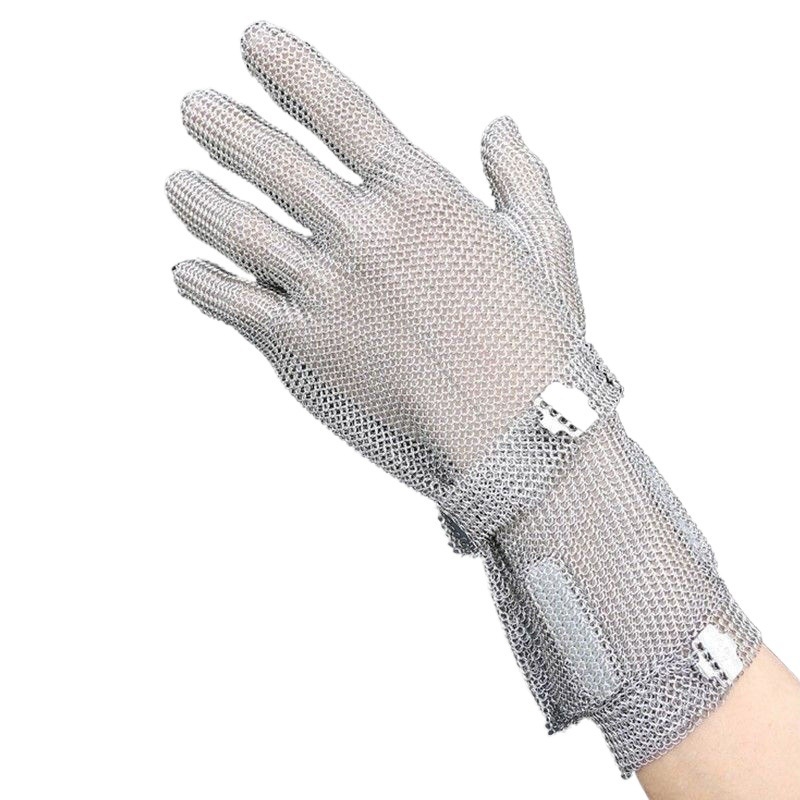 Vágásvédő kesztyű, 5. szintű vágásállósággal, fémek kezeléséhez, láncfűrész használatához, hentesüzemben és faragáshoz